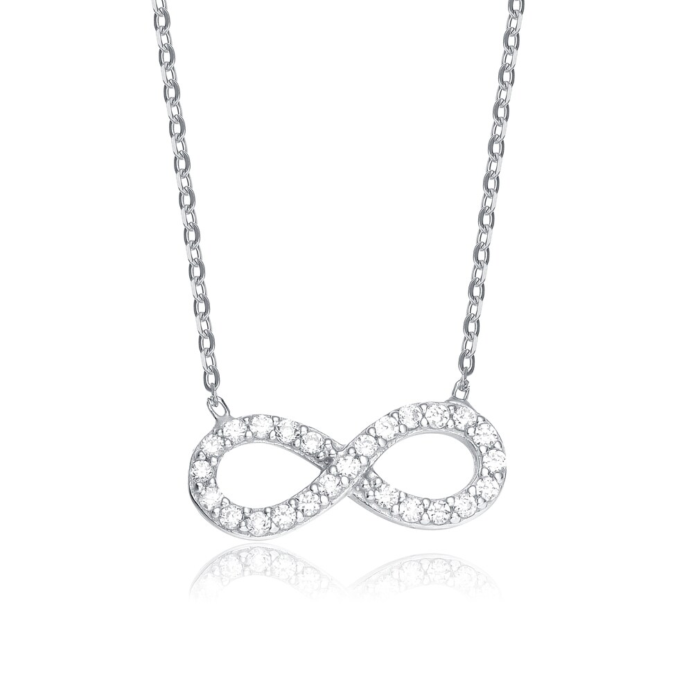 Decadence Sterling Silver Rhodium 17x9mm Glitter Infinity Dangling Pendant Decadence Sterling Silver Rhodium 17x9mm Glitter Infinity Dangling Pendant